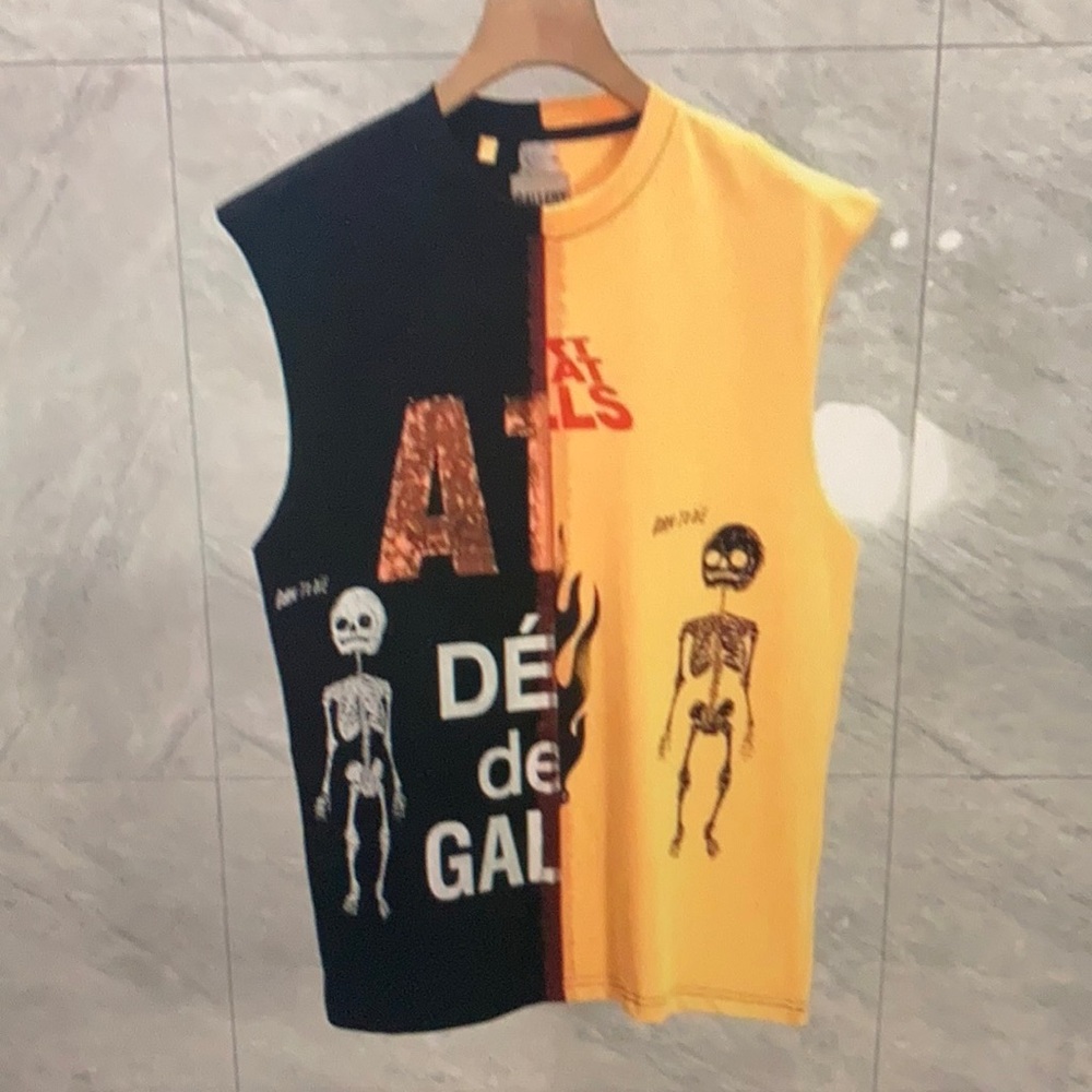 Gellery Dept Black And Yellow Skeleton Tank Top